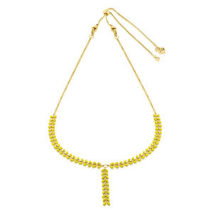 Herringbone  Collection |  Herringbone Lariat Necklace | Yellow & Gold